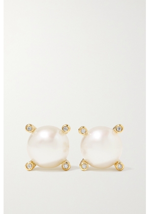 David Yurman - 18-karat Gold, Pearl And Diamond Earrings - One size