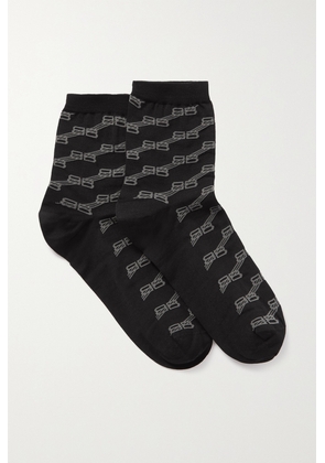 Balenciaga - Jacquard-knit Cotton-blend Socks - Black - One size