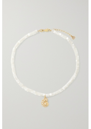 Sydney Evan - 14-karat Gold, Mother-of-pearl And Diamond Anklet - One size