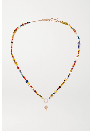 Diane Kordas - 14-karat Rose Gold, Diamond And Beaded Necklace - One size