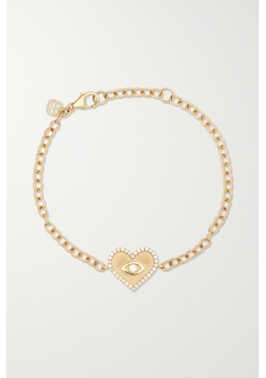 Sydney Evan - Medium Evil Eye 14-karat Gold Diamond Bracelet - One size