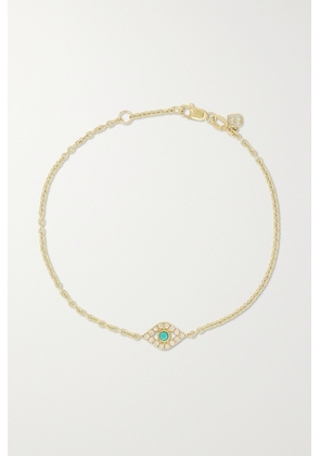 Sydney Evan - Large Evil Eye 14-karat Gold, Diamond And Turquoise Bracelet - One size