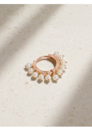 MARIA TASH - 8mm 14-karat Rose Gold Pearl Hoop Earring - One size