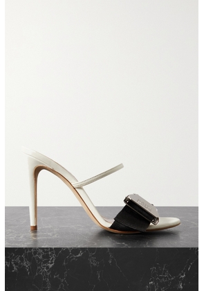 Loewe - Buckled Canvas And Leather Mules - White - IT35,IT36,IT37,IT38,IT39,IT40,IT41