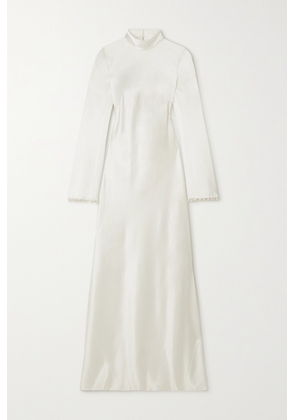 Galvan - Praiano Faux Pearl-embellished Silk-satin Maxi Dress - Ivory - FR34,FR36,FR38,FR40,FR42,FR44