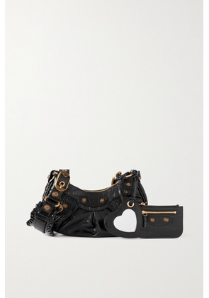 Balenciaga - Le Cagole Xs Studded Croc-effect Leather Shoulder Bag - Black - One size