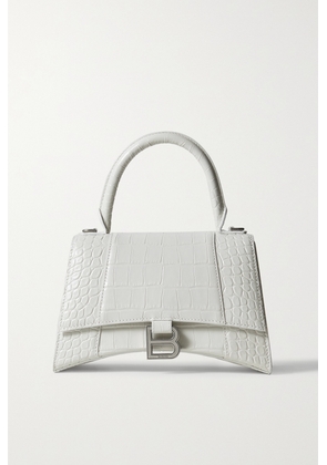 Balenciaga - Hourglass Small Croc-effect Leather Tote - White - One size