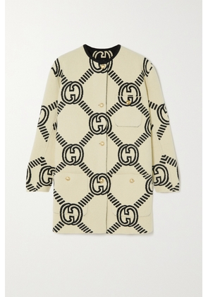 Gucci - Reversible Jacquard-knit Wool-blend Mini Dress - Neutrals - XXS,XS,S,M,L,XL