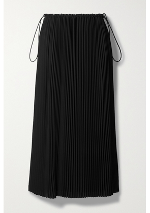 Balenciaga - Pleated Crepe De Chine Midi Skirt - Black - FR34,FR36,FR38,FR40