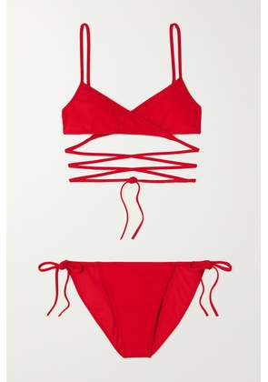 Balenciaga - Tie-detailed Stretch Bikini - Red - S,M,L
