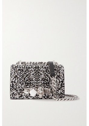 Alexander McQueen - Jewelled Satchel Mini Embellished Suede Shoulder Bag - Black - One size