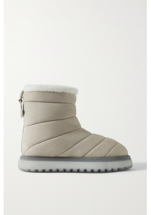 Moncler - Hermosa Shearling-lined Suede Ankle Boots - Neutrals - IT35,IT35.5,IT36,IT36.5,IT37,IT37.5,IT38,IT38.5,IT39,IT39.5,IT40,IT40.5,IT41