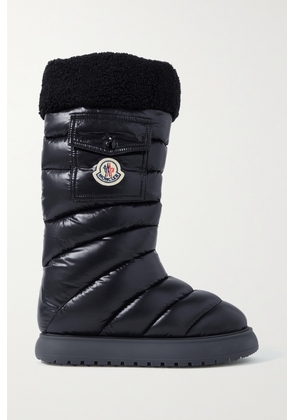 Moncler - Gaia Fleece-trimmed Quilted Shell Boots - Black - IT35,IT35.5,IT36,IT36.5,IT37,IT37.5,IT38,IT38.5,IT39,IT39.5,IT40,IT40.5,IT41