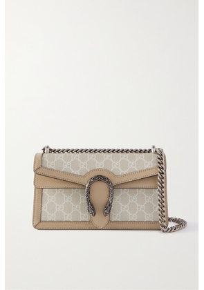 Gucci - Dionysus Small Leather-trimmed Coated-canvas Shoulder Bag - Neutrals - One size