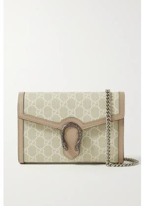 Gucci - Dionysus Printed Coated-canvas Shoulder Bag - Neutrals - One size