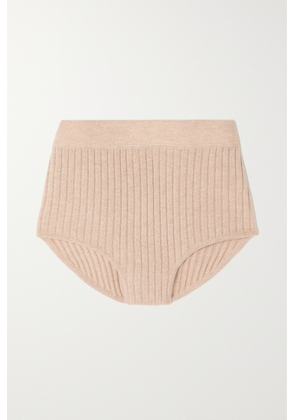 Eres - Coeur Ribbed Wool And Cashmere-blend Briefs - Neutrals - 0,1,2,3