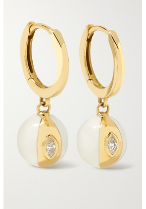 Almasika - Terra Nova 18-karat Gold, Enamel And Diamond Earrings - One size