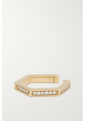 KOLOURS JEWELRY - Hexagon 18-karat Gold Diamond Ear Cuff - One size