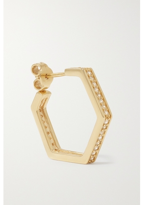 KOLOURS JEWELRY - Hexagon Large 18-karat Gold Diamond Single Hoop Earring - One size