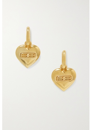 Balenciaga - Bb Heart Gold-tone Earrings - One size