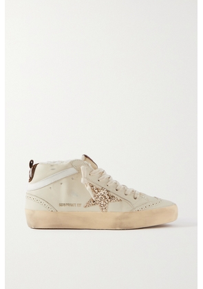 Golden Goose - Superstar Distressed Shearling-lined Rubber And Leather Sneakers - Ivory - IT35,IT36,IT37,IT38,IT39,IT40,IT41,IT42
