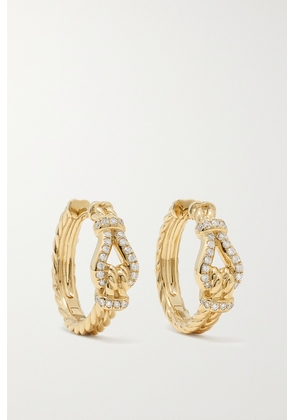 David Yurman - Thoroughbred Loop Hoop 18-karat Gold Diamond Earrings - One size