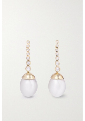 Octavia Elizabeth - 18-karat Gold, Pearl And Diamond Earrings - White - One size