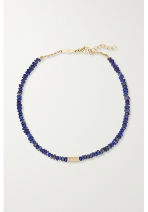 Jacquie Aiche - 14-karat Gold, Lapis Lazuli And Diamond Anklet - Blue - One size