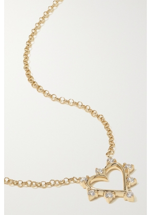 Marlo Laz - Mini Open Heart 14-karat Gold Diamond Necklace - One size