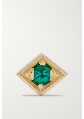Azlee - Lone Burst 18-karat Gold Emerald Single Earring - One size