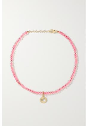 Andrea Fohrman - Mini Waning/ Waxing Gibbous 14-karat Gold, Opal And Turquoise Anklet - Pink - One size