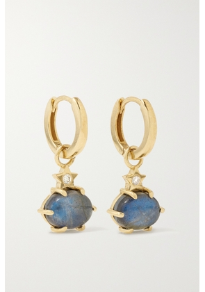 Andrea Fohrman - Mini Cosmo 14-karat Gold, Labradorite And Diamond Earrings - One size