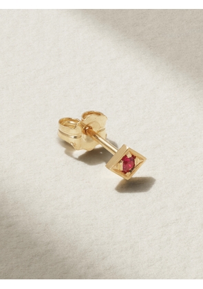 Azlee - Lone Burst 18-karat Gold Ruby Single Earring - One size