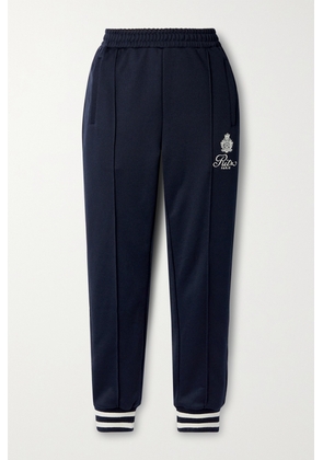 FRAME - + Ritz Paris Striped Embroidered Jersey Track Pants - Blue - x small,small,medium,large