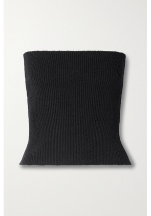 WARDROBE.NYC - Strapless Ribbed Cotton-blend Top - Black - x small,small,medium,large,x large