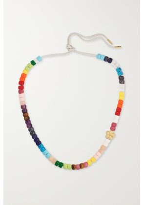 Carolina Bucci - Forte Beads Rainbow Flower 18-karat Gold And Lurex Multi-stone Necklace Kit - Blue - One size