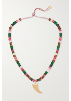 Carolina Bucci - Comporta Forte Beads 18-karat Yellow And Rose Gold And Lurex Multi-stone Necklace - Pink - One size