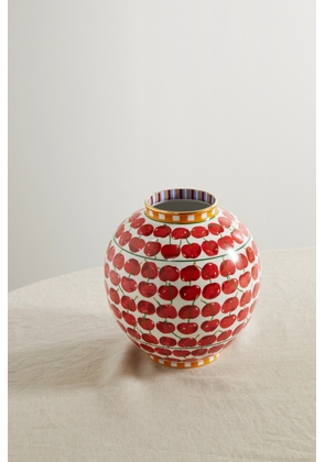La DoubleJ - Bubble Gold-plated Porcelain Vase - Red - One size