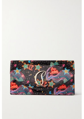 Christian Louboutin - Loubi54 Printed Patent-leather Clutch - Black - One size
