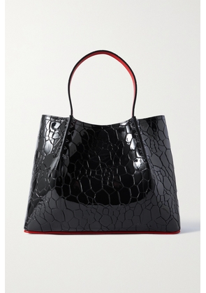 Christian Louboutin - Cabarock Small Embellished Croc-effect Patent-leather Tote - Black - One size