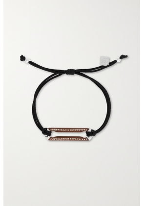 Lauren Rubinski - Sterling Silver, Cord, Enamel And Diamond Bracelet - Black - One size