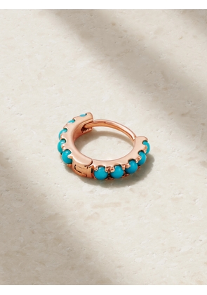 MARIA TASH - 6.5mm 14-karat Rose Gold Turquoise Single Hoop Earring - Blue - One size