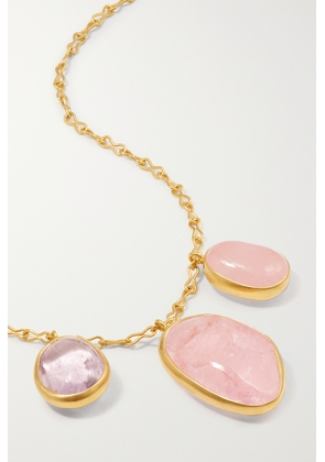 Pippa Small - 18-karat Gold Multi-stone Necklace - Pink - One size
