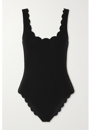 Marysia - + Net Sustain Palm Springs Scalloped Recycled-seersucker Swimsuit - Black - xx small,x small,small,medium,large,x large,xx large