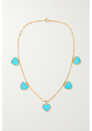 Yvonne Léon - 9- And 18-karat Gold, Turquoise And Diamond Necklace - Blue - One size