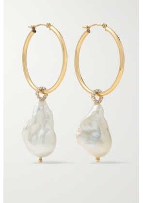 Mateo - 14-karat Gold, Pearl And Diamond Earrings - One size