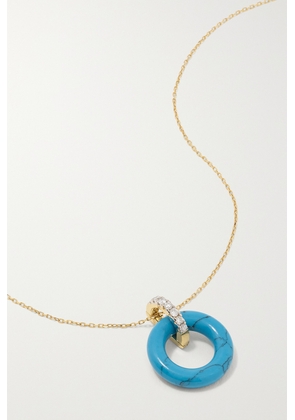 Mateo - Donut 14-karat Gold, Turquoise And Diamond Necklace - Blue - One size