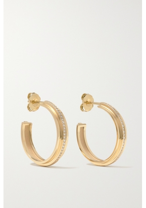 Azlee - Staircase 18-karat Gold Diamond Hoop Earrings - One size