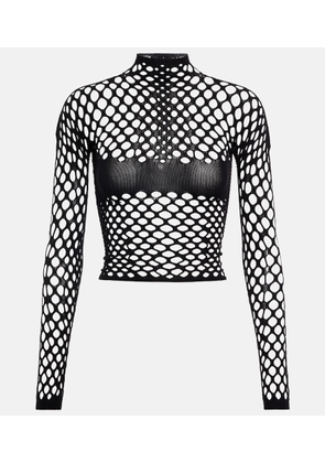 Jean Paul Gaultier Cutout mockneck mesh top