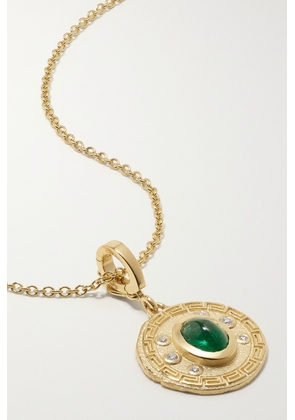 Azlee - 18-karat Gold, Emerald And Diamond Necklace - Green - One size